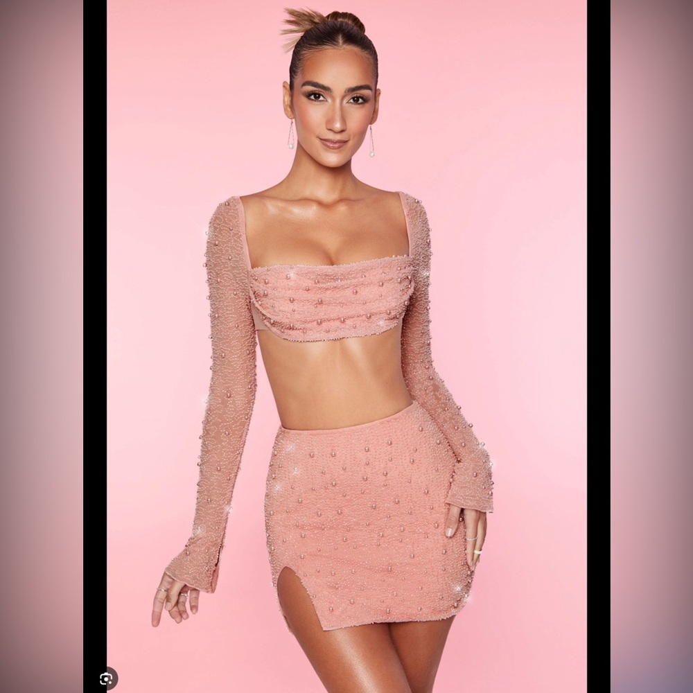 OhPolly US size 4 embellished top and skirt (worn once)